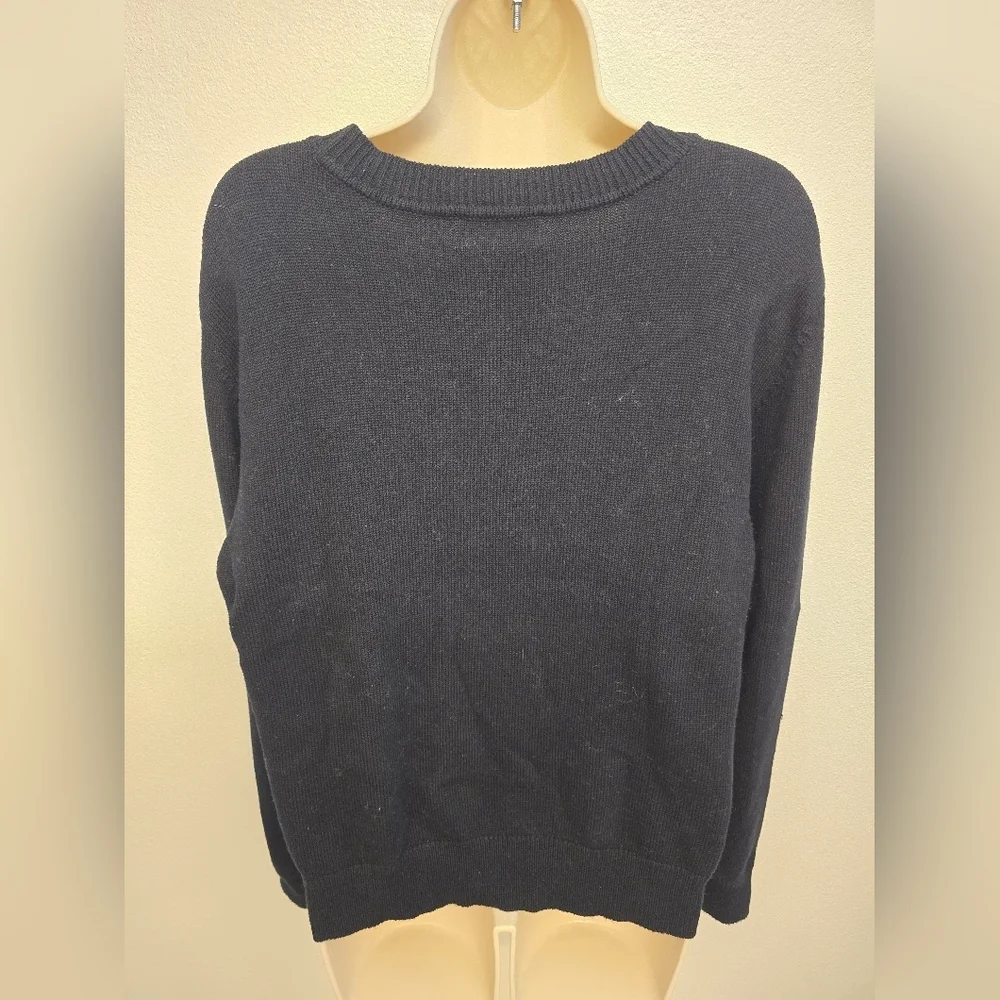 NWOT Karl Lagerfeld Ladies Crewneck Long Sleeve Sweater With Bonjour